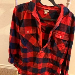 Jcrew quarter zip flannel shirt